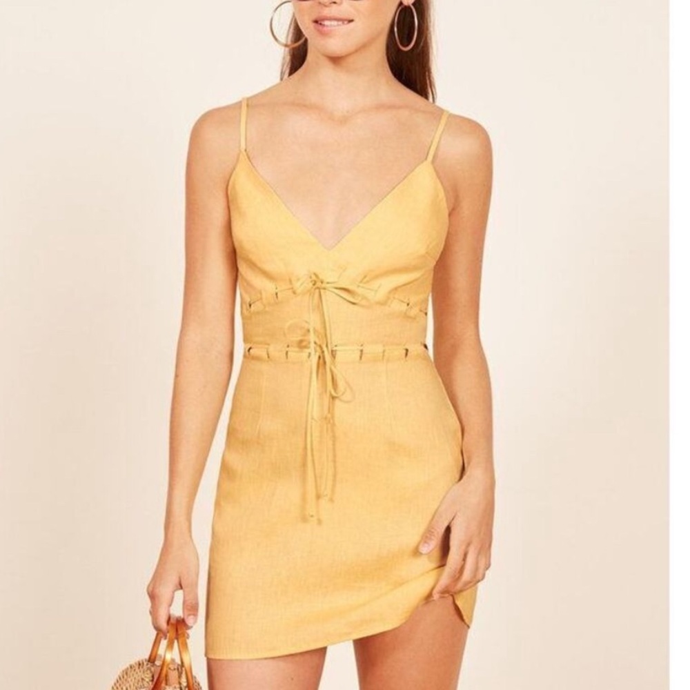 Reformation Mini Dress Yellow
